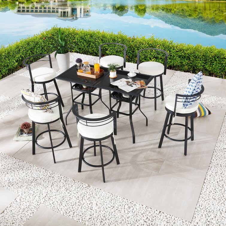 Bar height patio table with umbrella hot sale